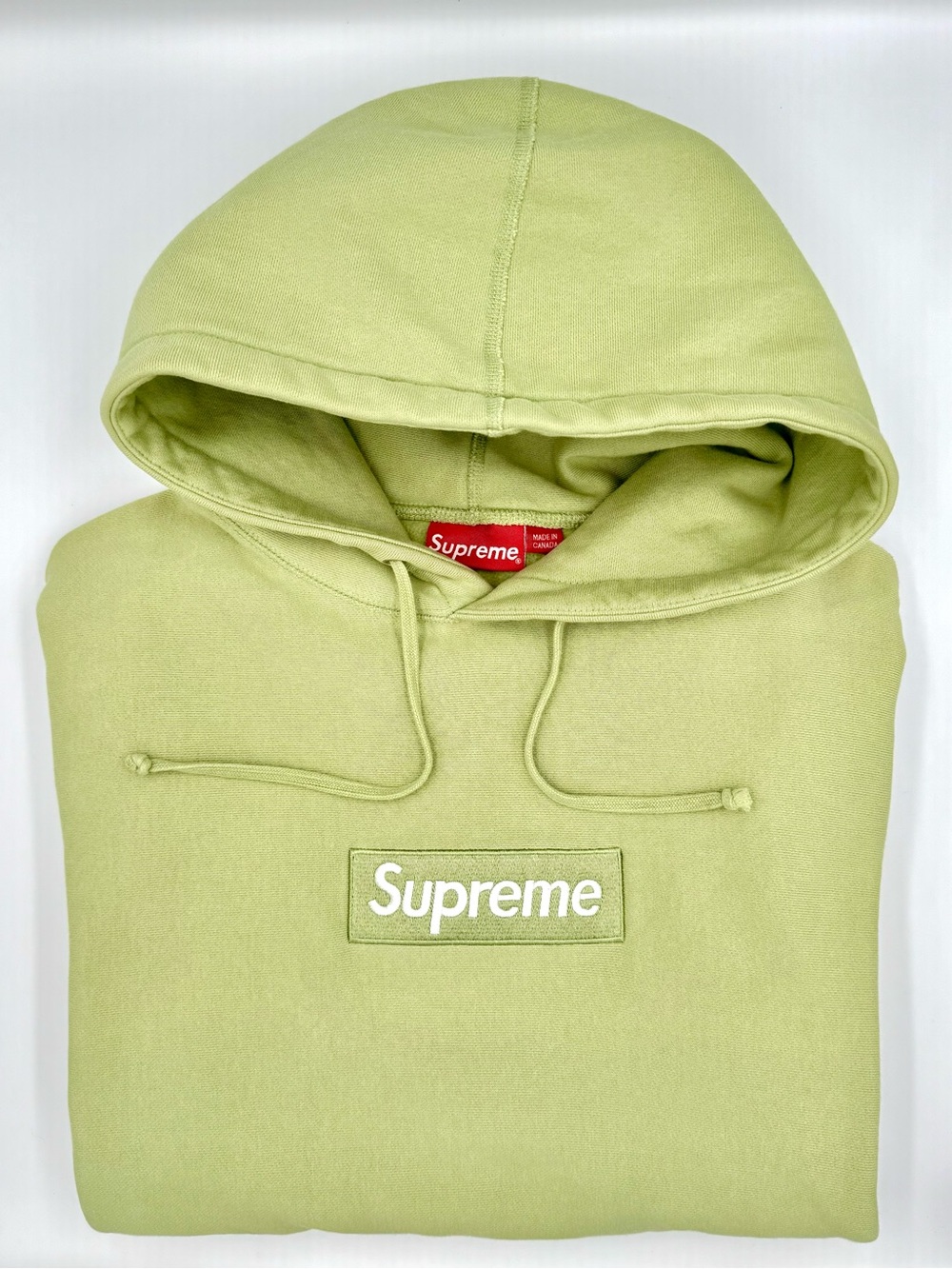 FW16 Supreme Sage Green Box Logo Hooded Sweatshirt